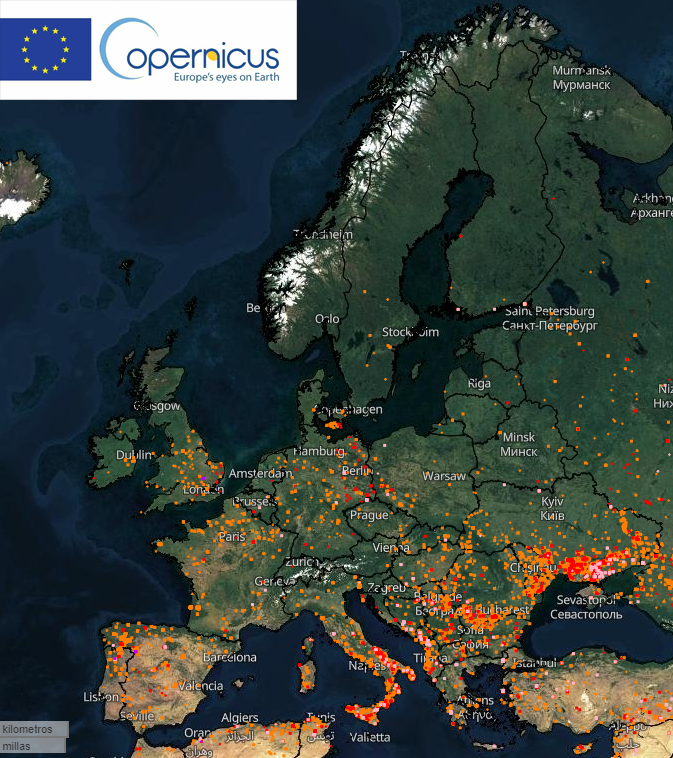 mapa de europa-incendios forestales