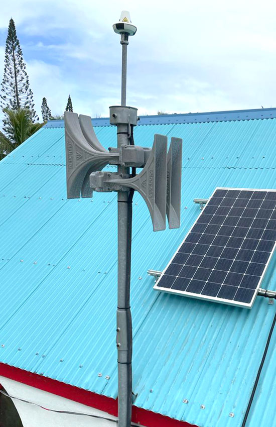 Sirena Pavian con energía solar para el sistema de alerta temprana de tsunamis en Nueva Caledonia