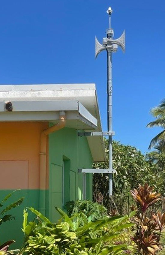 Sirena electrónica Pavian para el sistema de alerta temprana de tsunamis en Nueva Caledonia