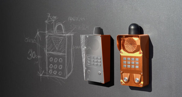 Intercomunicador industrial ORCANA de Telegrafia con diseño moderno y resistente para comunicación crítica