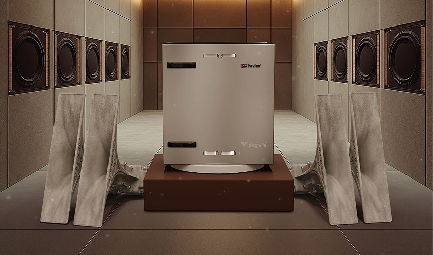 Sistema de sirena electrónica Pavian utilizado para alertas públicas y avisos durante fenómenos de gota fría en España