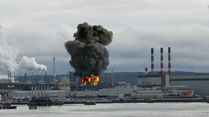 Explosión en la refinería Irving Oil de Canadá